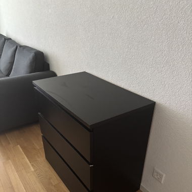 Commode brun foncé 3 tiroirs