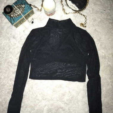 Top en mesh, noir