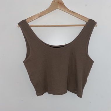 Brown Ribbed Top