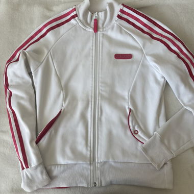 Giacca vintage Adidas Originals rosa e bianca