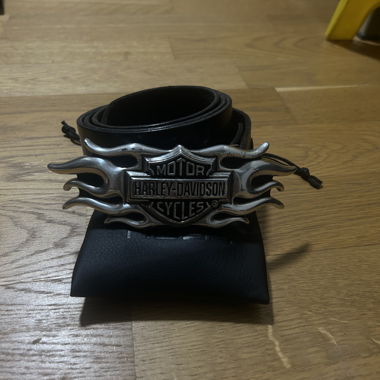 Harley-Davidson Guertel mit Flammen-Schnalle