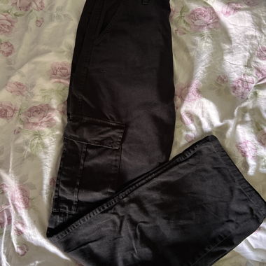 Black Cargo Pants, Size 38