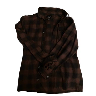 thick flannel square brown & black