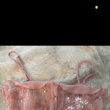 Y2K Pailleten Pinkes Party Top