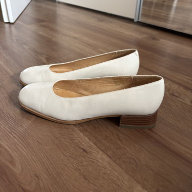 Weiße Roberto Santi Pumps mit Blockabsatz