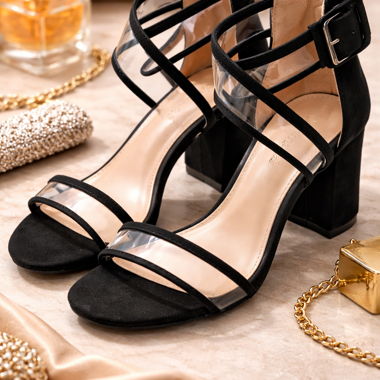 Sandales a talon noir