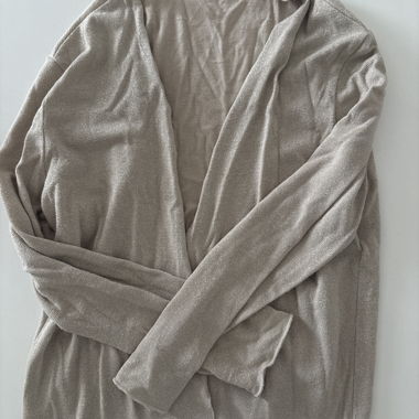 Cardigan beige finement scintillant