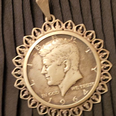 Ciondolo Kennedy Half Dollar in argento