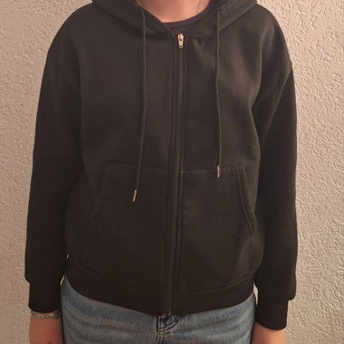 Schwarzer Reissverschluss-Hoodie