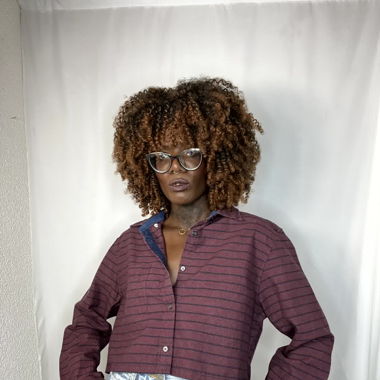 Chemise Claudine bordeaux et noire