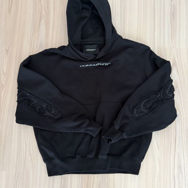 Cold Culture DISTRESS Curved Hoodie Black S