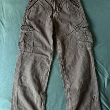 Pantalon cargo ample marron