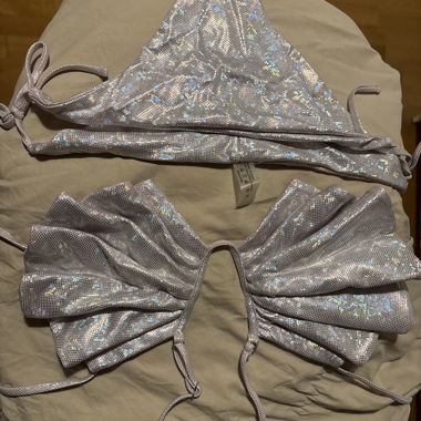 Ensemble bikini violet à paillettes x2