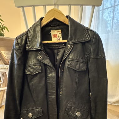 Veste en cuir retourné 