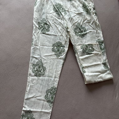 LOOK UP Pantalon en lin à motif, Made in Italy