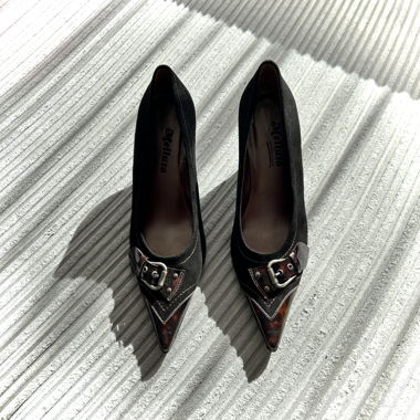 Petit talon noirs en cuir vintage made in Italie 