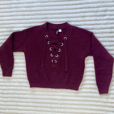 Maglione con lacci bordeaux H&M