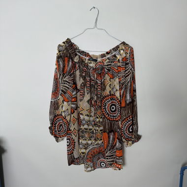 Gemusterte Schulterfreie Bluse