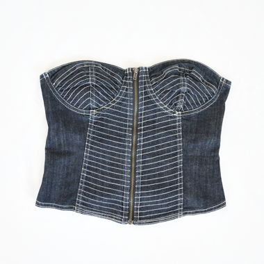 Corsetto in jeans Y2K, top in jeans