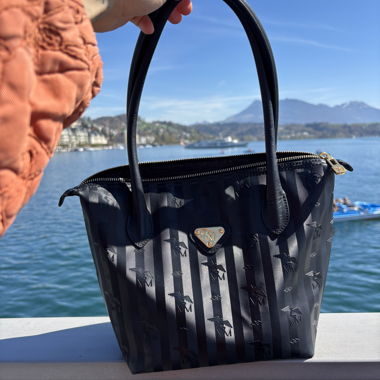MCM Black Monogram Handbag