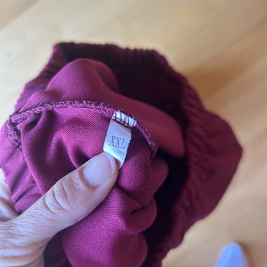 Bordeaux satin trousers