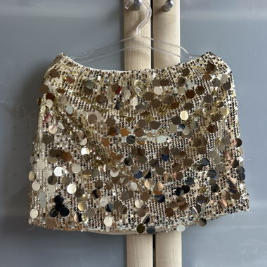 Golden Sequin Mini Skirt