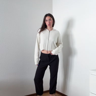 Pantaloni vintage neri a gamba dritta