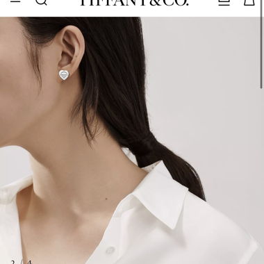Orecchini a bottone Tiffany a forma di cuore