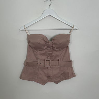 Top corsetto rosa con bretelle