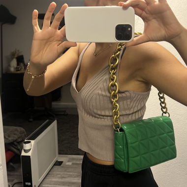 Borsa a tracolla imbottita verde