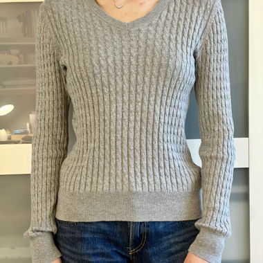 Hellgrauer Rippstrickpullover von Tchibo