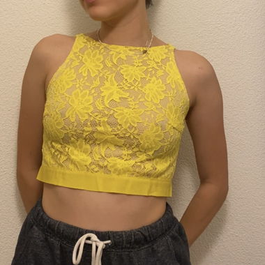 Yellow lace top