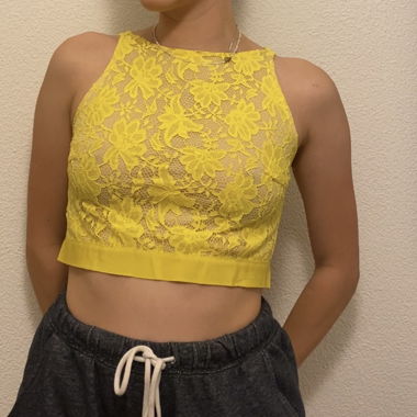 Yellow lace top
