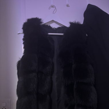 black fake fur gilet