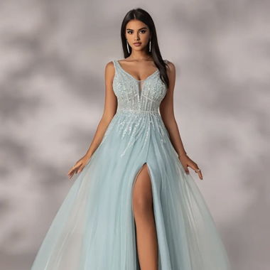 Hellblaues Abendkleid Gr. 44/46