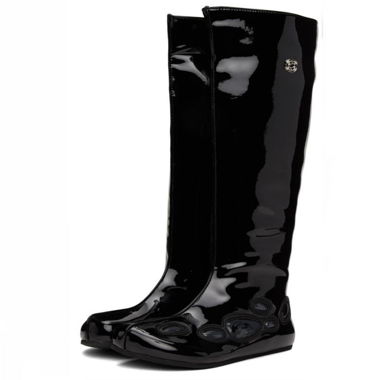 Bottes mi-mollet vernies noires Rombaut