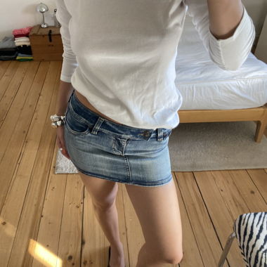 brand new denim mini skirt
