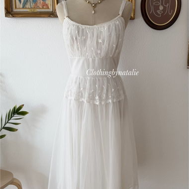 Gotham Babydoll in nylon bianco Taglia M