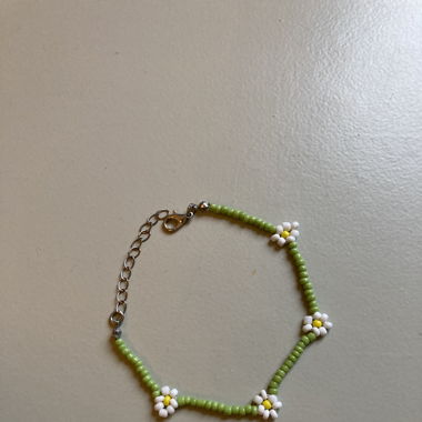 Bracelet Green Daisy Flowers