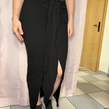 Black Maxi Skirt with Slit