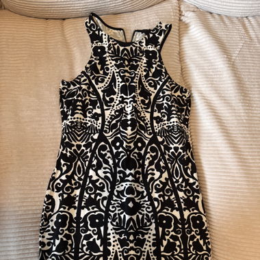 Black & white floral midi dress