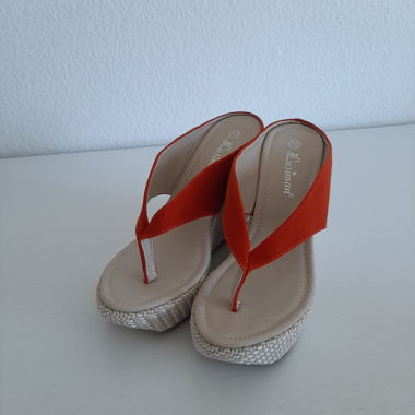 Red Platform Wedge Sandals