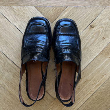 Mocassini slingback neri