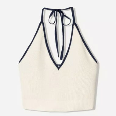 Crop top con scollatura profonda