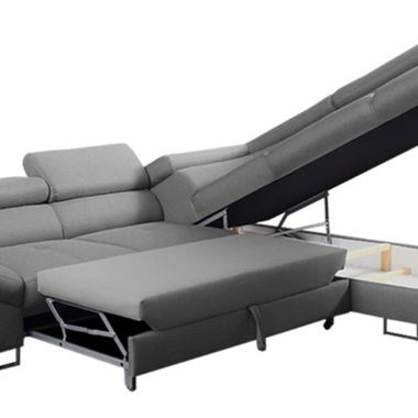Divano angolare grigio convertibile