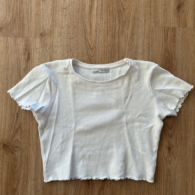 Weisses geribbtes Tank Top