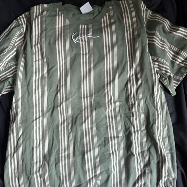 T-shirt a righe verdi Karl Kani
