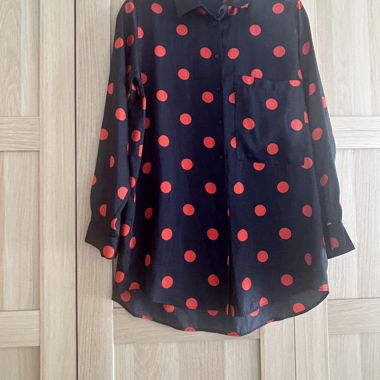 Camicia blu scuro a pois Zara