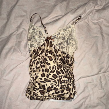 Haut Cami en Dentelle à Motif Léopard