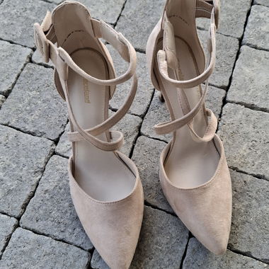 Beige High Heels with Straps